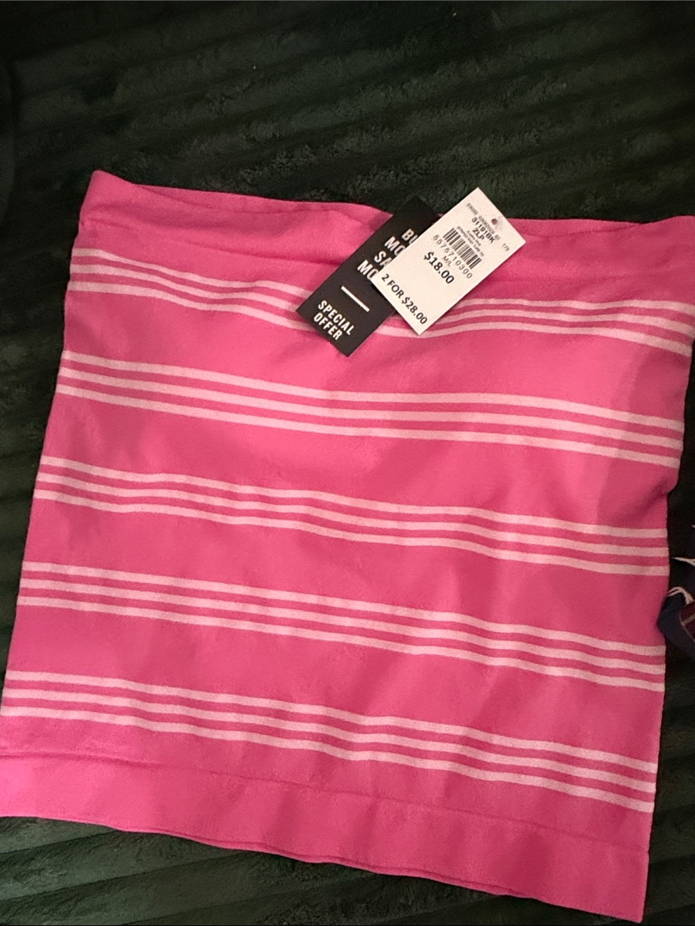 Brand New Strapless Women’s Pink Striped Top